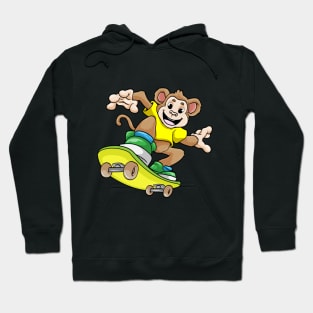 Funny monkey is skateboarding Hoodie